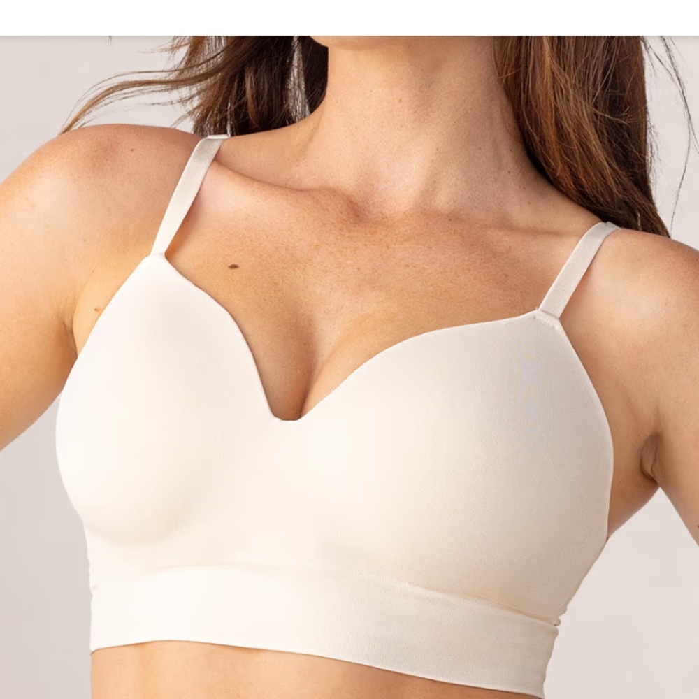 Shapermint Truekind® Supportive Comfort Wireless Shaping Bra Sz L in Chai